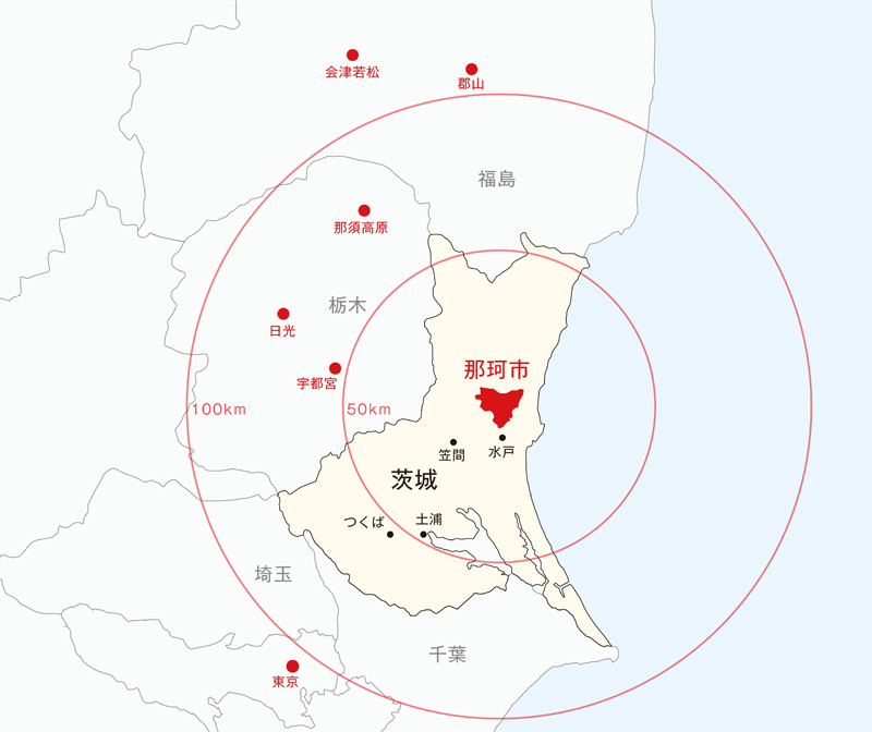 １００キロメートル圏内