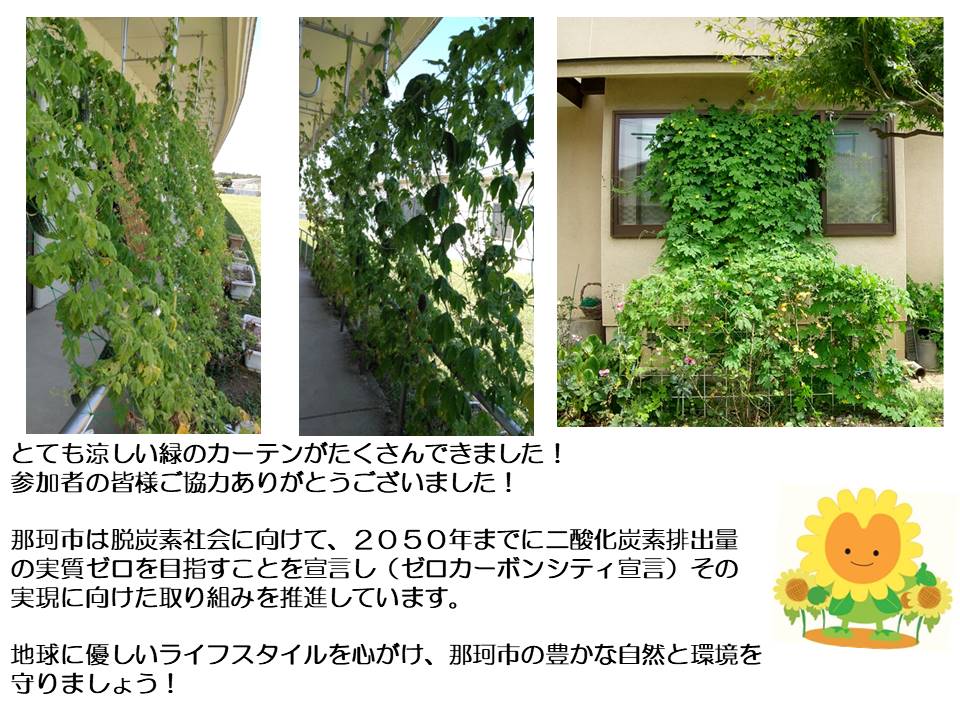 令和3年度 那珂市グリーンカーテンの取り組みについて 那珂市公式ホームページ