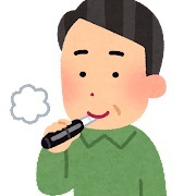 電子たばこを使う人のイラスト