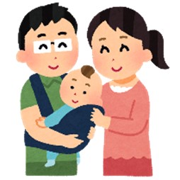 赤ちゃん抱っこした夫婦