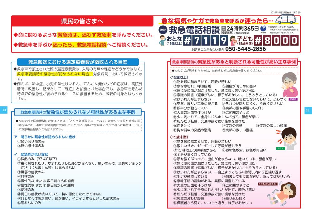 02_救急搬送における選定療養費の徴収リーフレット（2025年6月29日第2版）_002