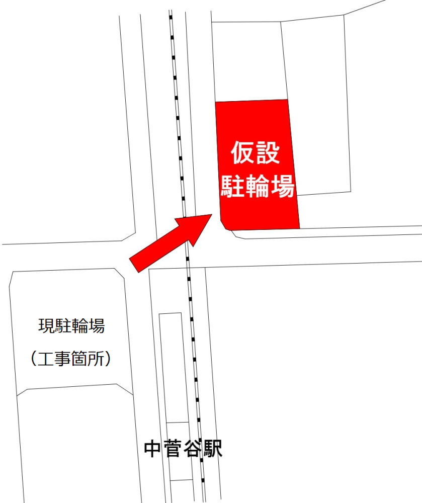 中菅谷駅駐輪場・駐車場